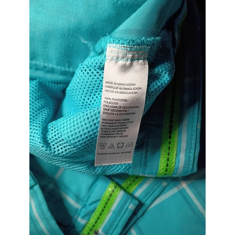 Izod Golf Men's Checkered Golf Turquoise And White Plaid Pants Size 32x30